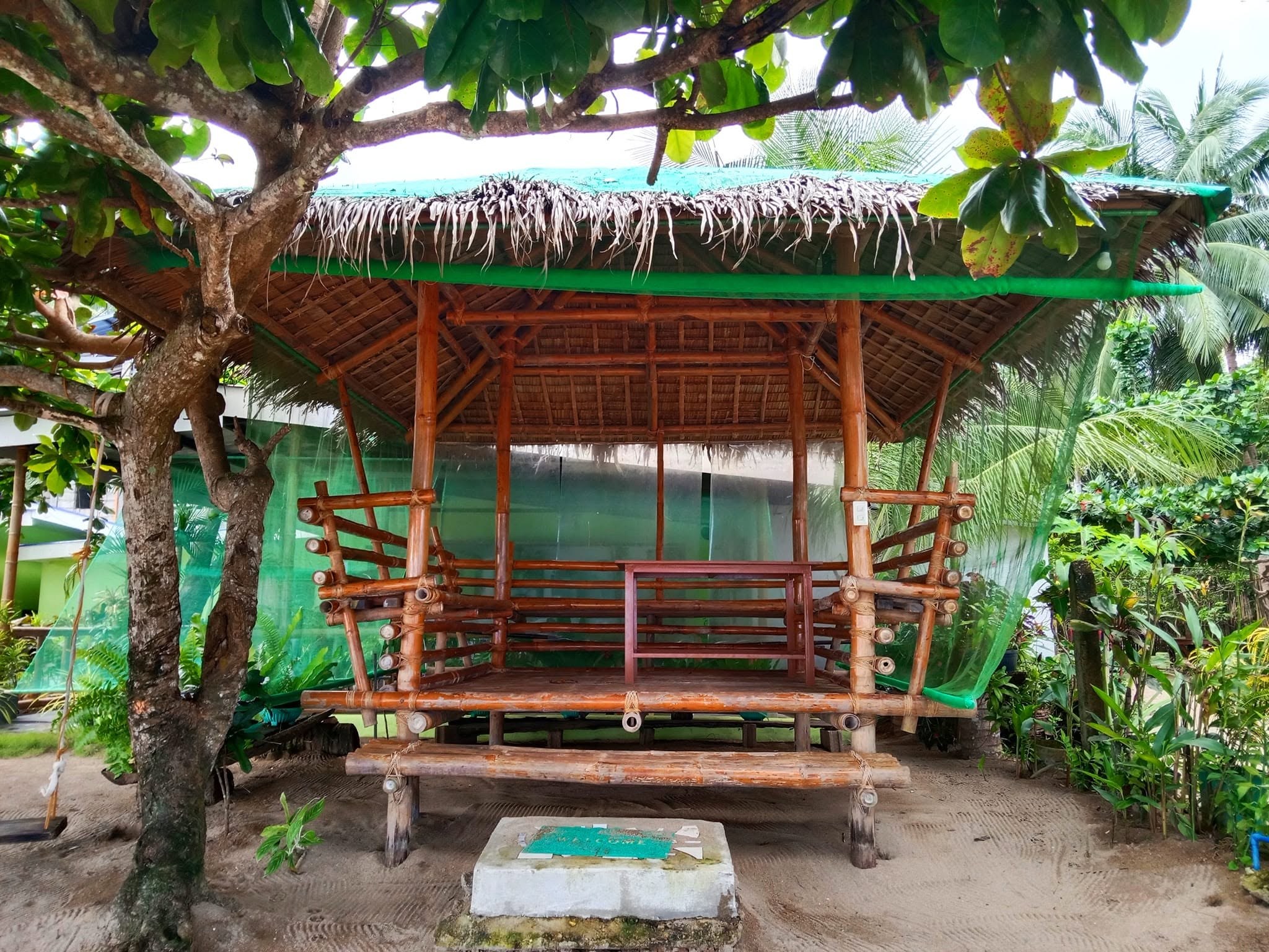 Bamboo pavilion in the garden