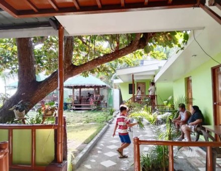 Garden path between cabanas